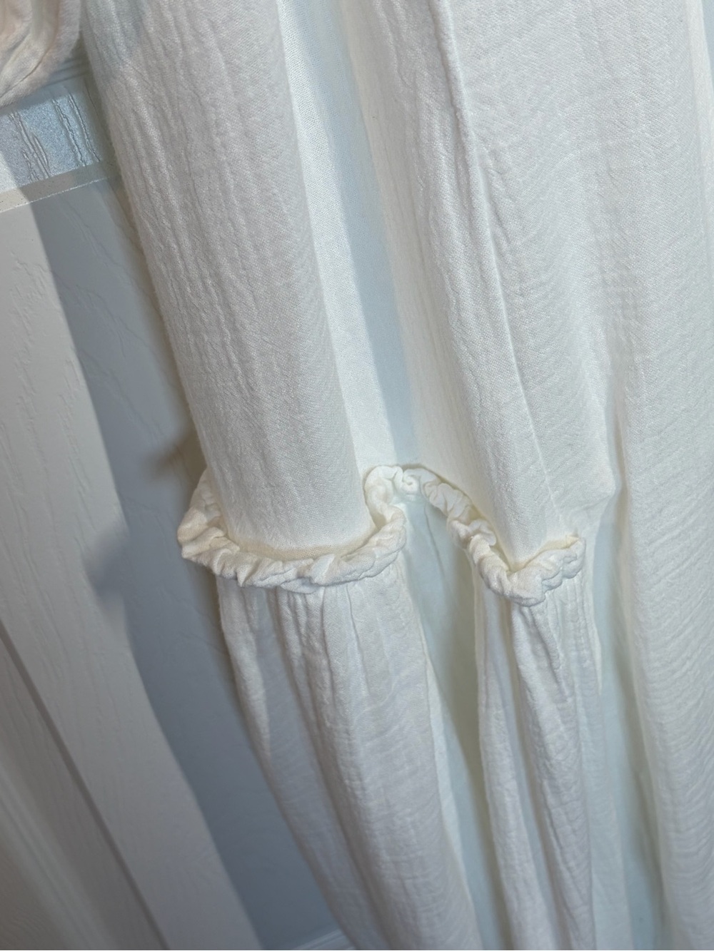 NWT! H&M White Maxi Peasant Dress with Tie Neck - Picture 4 of 14